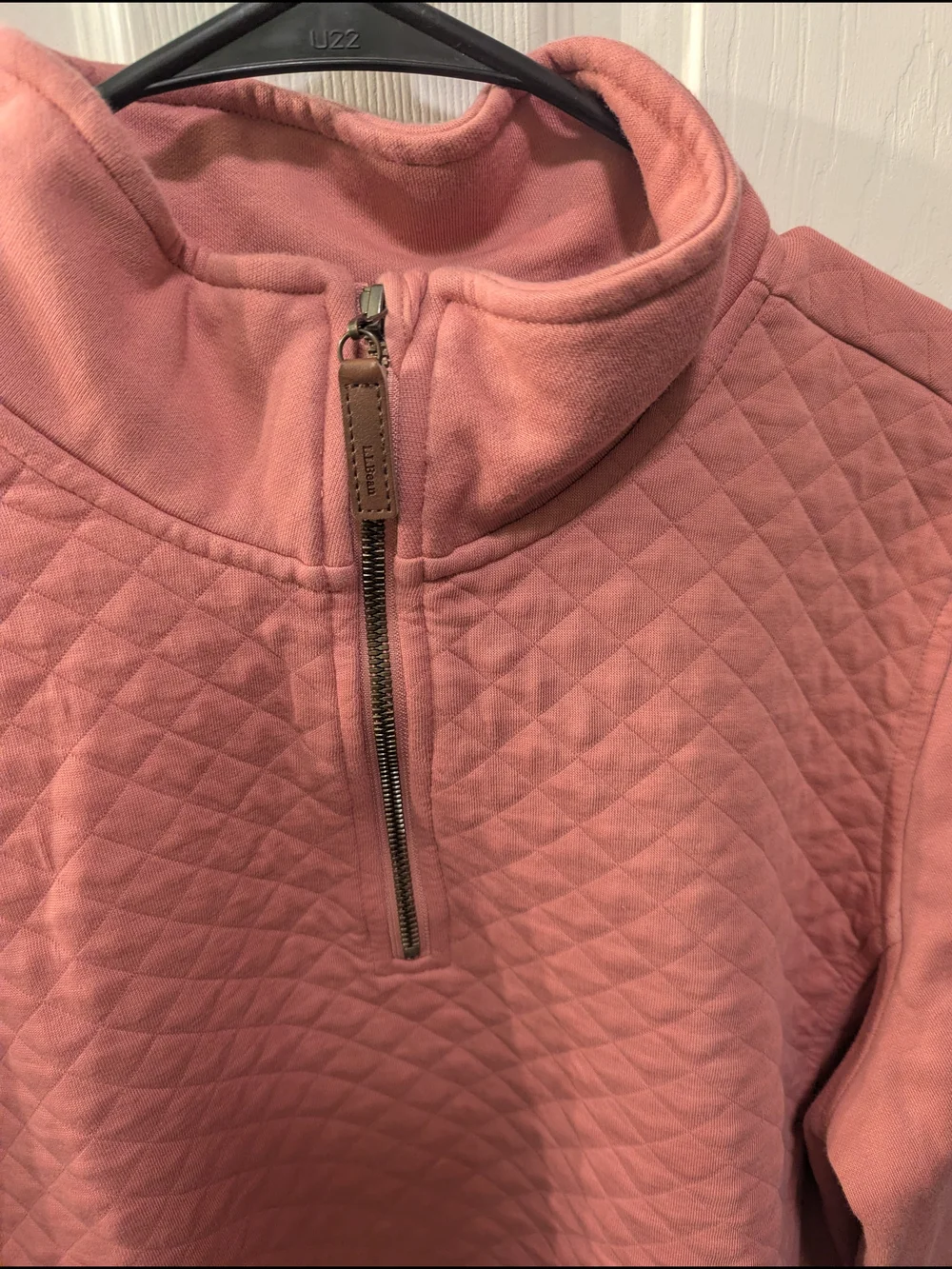 L.L.Bean Quilted Pullover Sweatshirt in Rose Pink - Picture 7 of 9